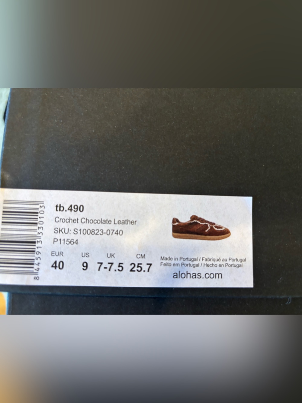 NWT ALOHAS Tb.490 Crochet Chocolate Brown Leather Suede Lace-Trim Sneaker - Picture 2 of 2